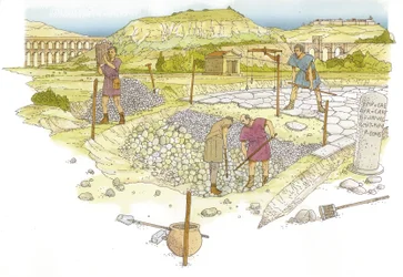 Estrada romana. Detalhe